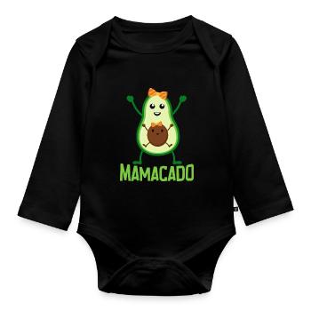 Avocat Maman Mamacado Maman Enceinte - Body Bébé bio manches longues - noir - Devant