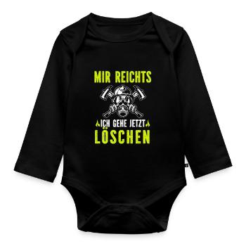 Tshirt pompier pompier pompier pompier 112 - Body Bébé bio manches longues - noir - Devant