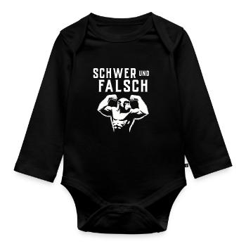 T-shirt de gymnastique drôle de remise en forme Gym d’entraînement - Body Bébé bio manches longues - noir - Devant