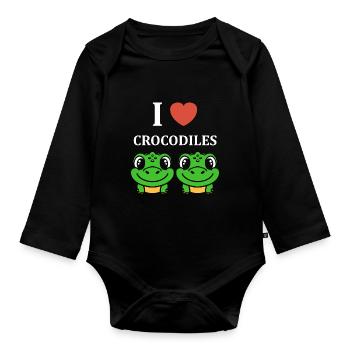 Humour Crocodile - Body Bébé bio manches longues - noir - Devant