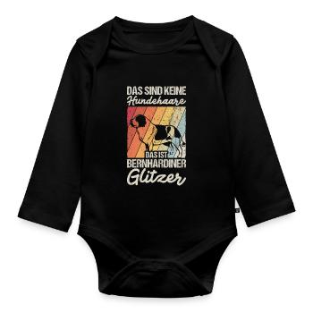 Das Sind Keine Hunde Haare Das Ist Bernhardiner Gl - Baby Bio-Langarm-Body - Schwarz - Vorne