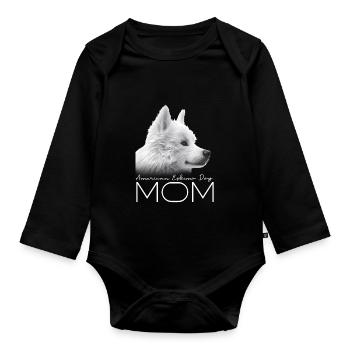 American Eskimo Dog Mom - Organic Longsleeve Baby Bodysuit - black - Front