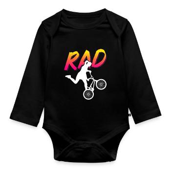 BMX Rider Fille Vélo Vélo Cascade Racing Enfants - Body Bébé bio manches longues - noir - Devant