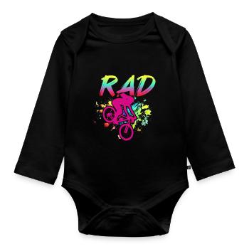 BMX Rider Girl Bike Bike Stunt Racing Kids - Organic Longsleeve Baby Bodysuit - black - Front