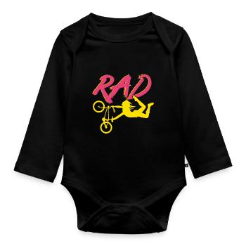 BMX Rider Fille Vélo Vélo Stunt Racing Enfants - Body Bébé bio manches longues - noir - Devant