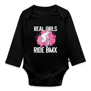 BMX Rider Fille Vélo Vélo Stunt Racing Enfants - Body Bébé bio manches longues - noir - Devant