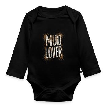 Tractor Pulling Tractor Pulling Tractor Power Farm - Organic Longsleeve Baby Bodysuit - black - Front