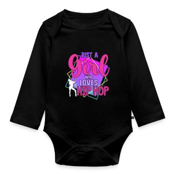 Danseurs HipHop Breakdance Hip Hop Années 80 90 - Body Bébé bio manches longues - noir - Devant