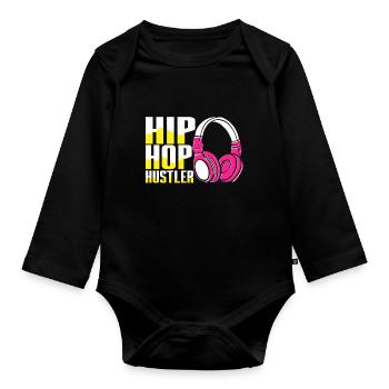 Danseurs HipHop Breakdance Hip Hop Années 80 90 - Body Bébé bio manches longues - noir - Devant