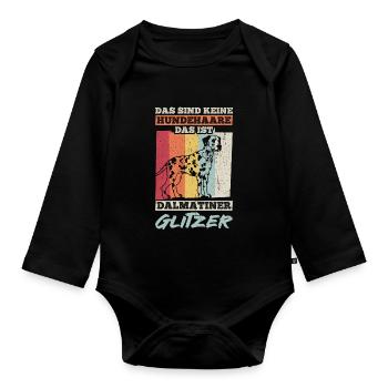 Dalmatian Dog Fan, Dog Owner, Dog Walker, - Organic Longsleeve Baby Bodysuit - black - Front