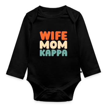 Sorority Soroitas Kappa Mama - Organic Longsleeve Baby Bodysuit - black - Front