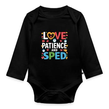 Sonderpädagogik-lehrer "sped Teacher Inclusion" - Organic Longsleeve Baby Bodysuit - black - Front