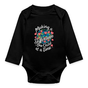 Sonderpädagogik-lehrer "sped Teacher Inclusion" - Organic Longsleeve Baby Bodysuit - black - Front