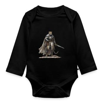 Jaguar Knight Moyen Âge - Body Bébé bio manches longues - noir - Devant