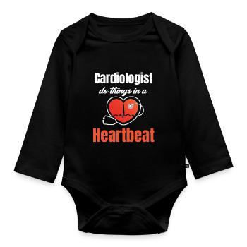 Cardiologists Do Things In A Heartbeat - Organic Longsleeve Baby Bodysuit - black - Front