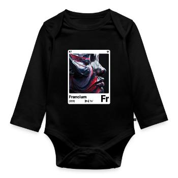 AI am Francium (wt) mode périodique nerd - Body Bébé bio manches longues - noir - Devant