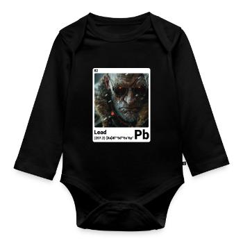 AI am Lead (wt) mode périodique style nerd - Body Bébé bio manches longues - noir - Devant
