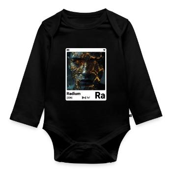 AI am Radium (wt) mode périodique style nerd - Body Bébé bio manches longues - noir - Devant