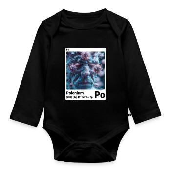 AI am Polonium (wt) mode périodique nerd - Body Bébé bio manches longues - noir - Devant