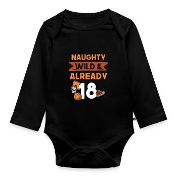 18 Jahre Geburtstag Basketball - Baby Bio-Langarm-Body - Schwarz - Vorne