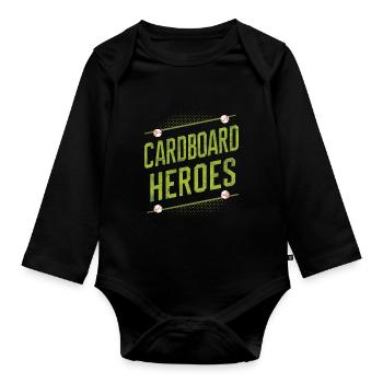 Cartes de Baseball joueur de Baseball Fan de Baseball cadeau - Body Bébé bio manches longues - noir - Devant