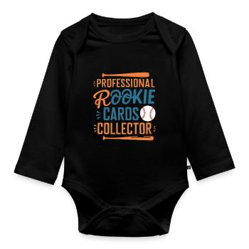 Cartes de Baseball joueur de Baseball Fan de Baseball cadeau - Body Bébé bio manches longues - noir - Devant