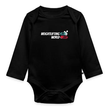 Haltérophilie Haltérophile - Body Bébé bio manches longues - noir - Devant