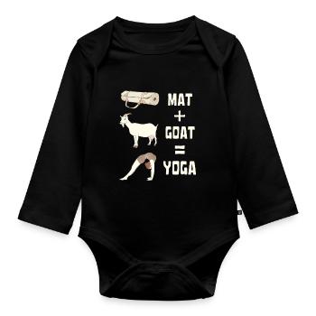 MAT + GOAT Means YOGA BAAA-MASTE GOATS YOGA - Organic Longsleeve Baby Bodysuit - black - Front