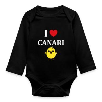 Humour Canari - Body Bébé bio manches longues - noir - Devant