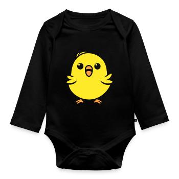 Canary - Organic Longsleeve Baby Bodysuit - black - Front