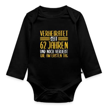 Marriage Aquarium Wedding 62 Years Married Wedding - Organic Longsleeve Baby Bodysuit - black - Front