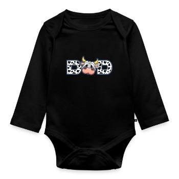 Dad Cowboy Birthday Family Matching Party - Organic Longsleeve Baby Bodysuit - black - Front