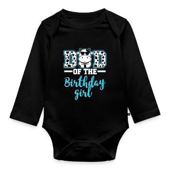 Dad Cowboy Birthday Family Matching Party - Organic Longsleeve Baby Bodysuit - black - Front