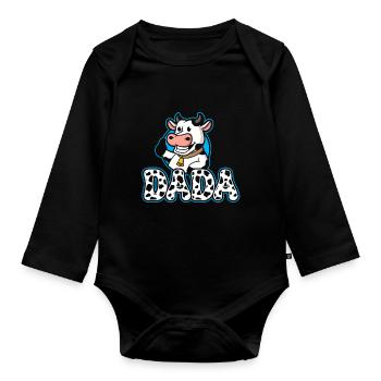 Dad Cowboy Birthday Family Matching Party - Organic Longsleeve Baby Bodysuit - black - Front