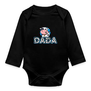 Dad Cowboy Birthday Family Matching Party - Organic Longsleeve Baby Bodysuit - black - Front