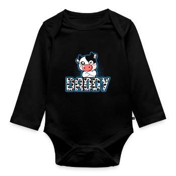Dad Cowboy Birthday Family Matching Party - Organic Longsleeve Baby Bodysuit - black - Front