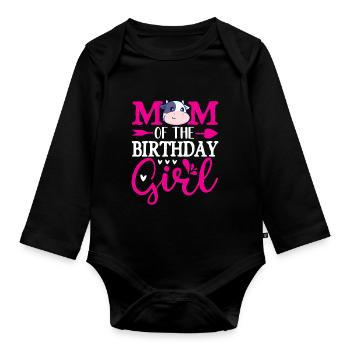 Mutter Cowboy Geburtstag Family Matching Party - Baby Bio-Langarm-Body - Schwarz - Vorne
