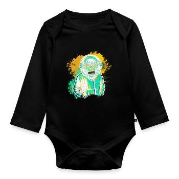 DJ Monkey Music Party Fun Sunglasses Fun Dancing C - Organic Longsleeve Baby Bodysuit - black - Front