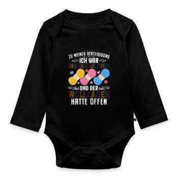 Hobby Knitting Crochet Mom Mom Grandma Gift - Organic Longsleeve Baby Bodysuit - black - Front