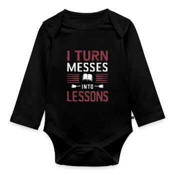School administrators School staff Caretakers - Organic Longsleeve Baby Bodysuit - black - Front