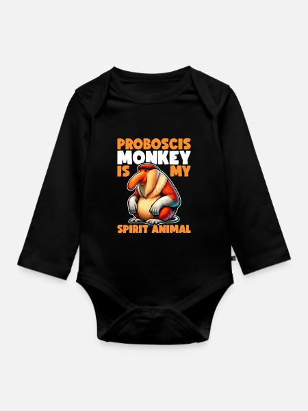 Nasenbär Affe Dabbing Affe Geschenk Affen - Baby Bio-Langarm-Body - Schwarz