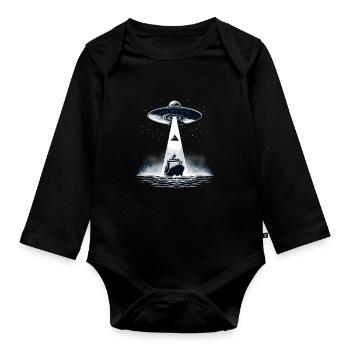 Disparitions mystérieuses dans le triangle des Bermudes - Body Bébé bio manches longues - noir - Devant