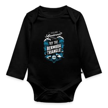 Disparitions mystérieuses dans le triangle des Bermudes - Body Bébé bio manches longues - noir - Devant