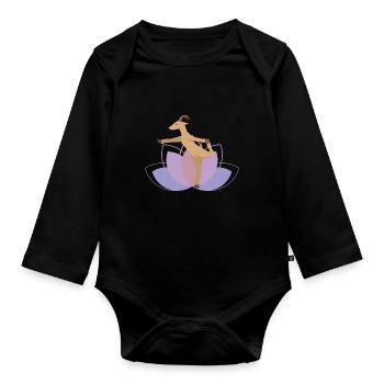 Lotus Ziegen Yoga Yoga de chèvre - Body Bébé bio manches longues - noir - Devant