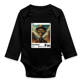 AI am Fermium (wt) mode périodique nerd - Body Bébé bio manches longues - noir - Devant
