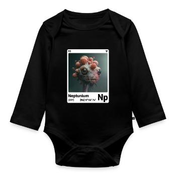 AI am Neptunium (wt) mode périodique nerd - Body Bébé bio manches longues - noir - Devant
