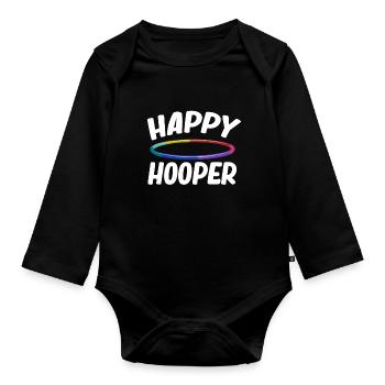 Happy Hooper Hooping Jugglers Gymnastic Baton - Organic Longsleeve Baby Bodysuit - black - Front