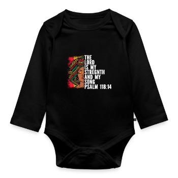 African American Christ Jesus Black Women - Organic Longsleeve Baby Bodysuit - black - Front