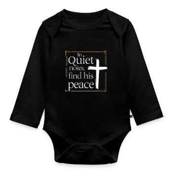 Prayer Songs Jesus Christ Religious Music - Organic Longsleeve Baby Bodysuit - black - Front