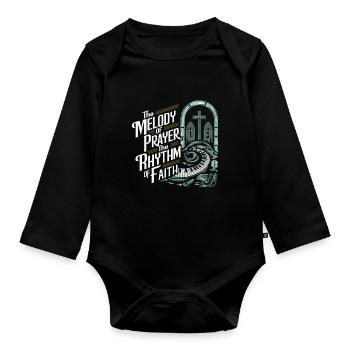 Prayer Songs Jesus Christ Religious Music - Organic Longsleeve Baby Bodysuit - black - Front